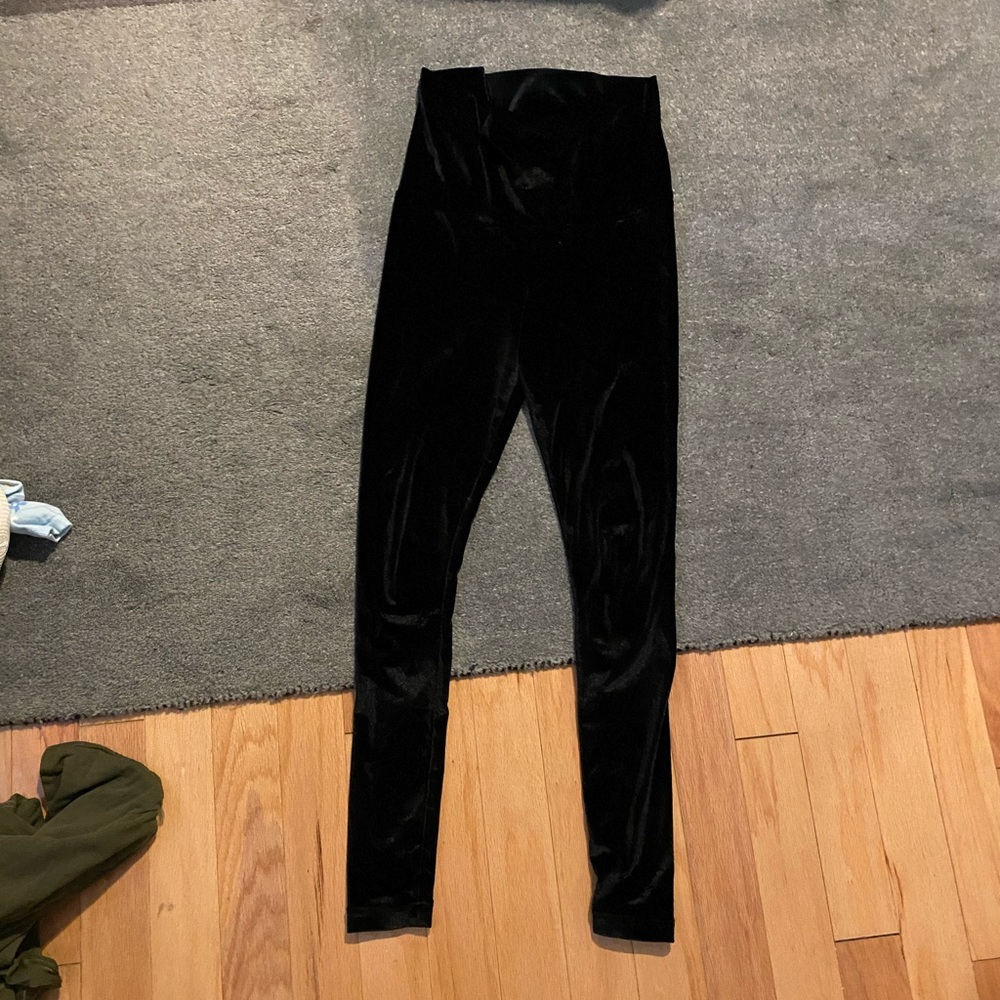 Maternity: black velvet leggings, Imanimo, size M